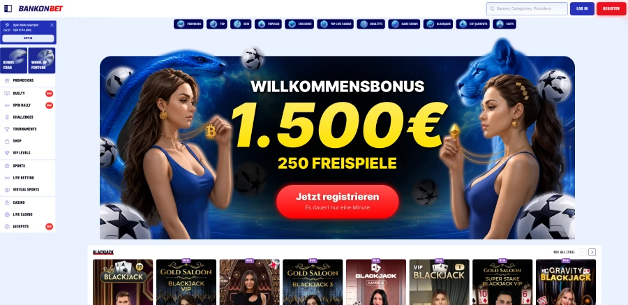 Bankonbet Online-Casino Spiele-Lobby