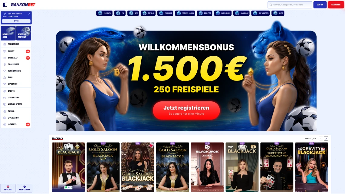 Bankonbet Online-Casino Spiele-Lobby
