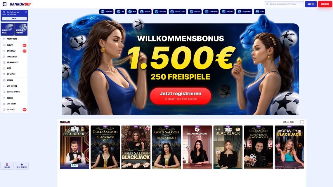 Bankonbet Online-Casino Spiele-Lobby